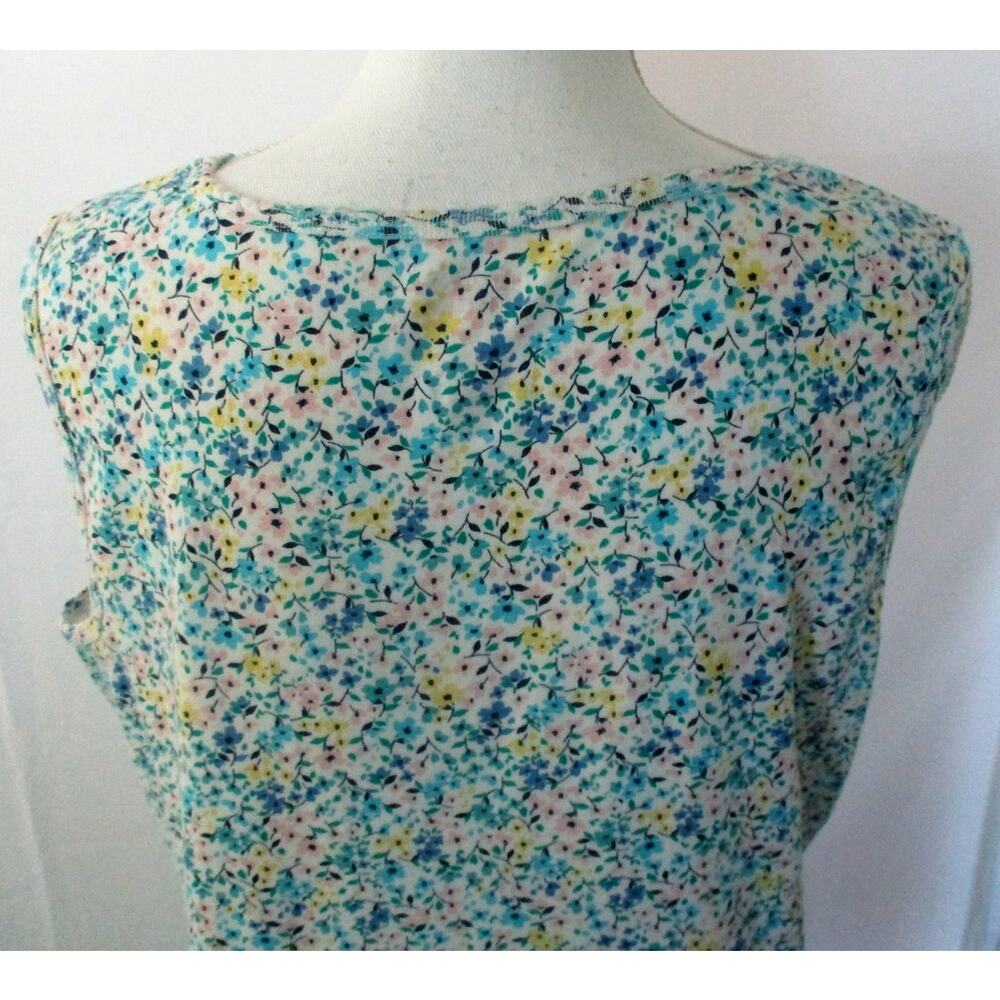 Croft & Barrow Women's Sleeveless Blue Floral Print Tank Shirt Size XL - Picture 6 of 9